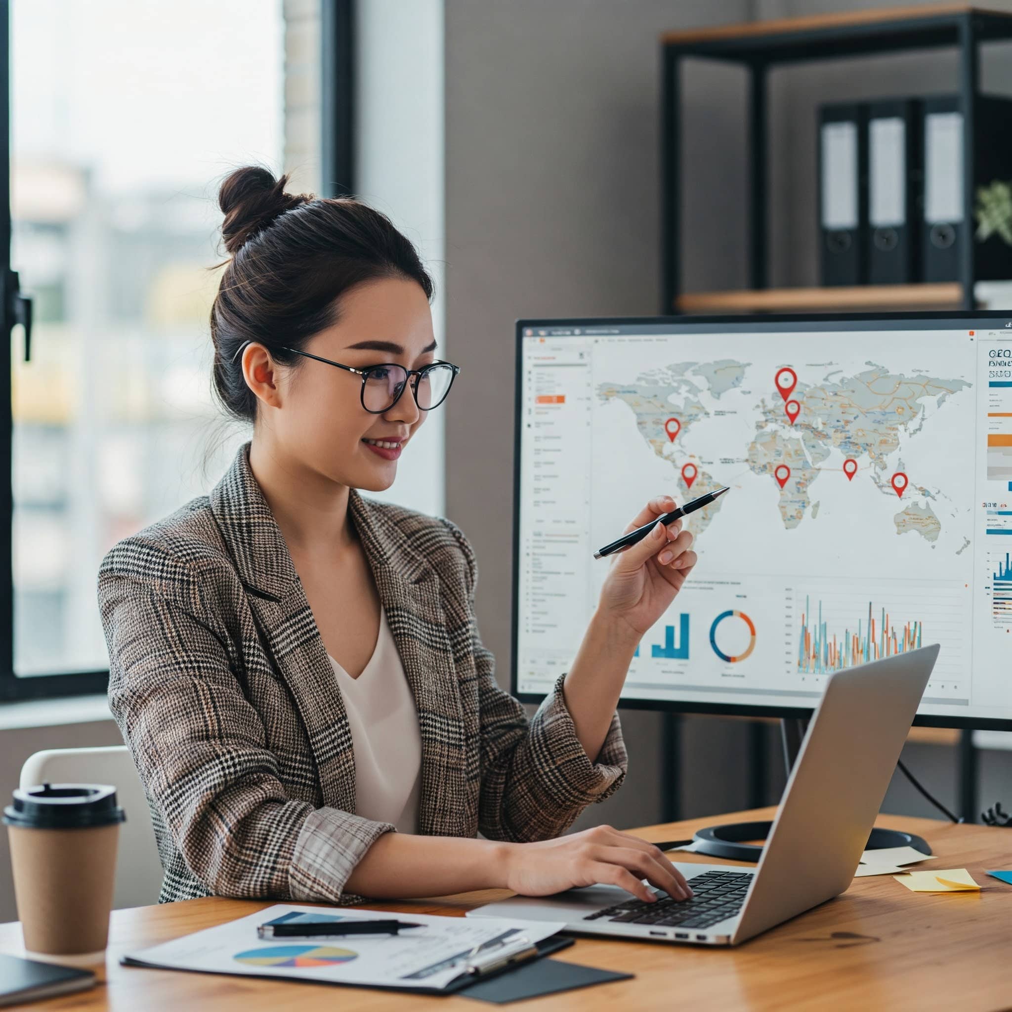 Una SEO profesional aplicando tecnicas de GEO.