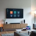 Una casa con un smart tv basado en Google Gemini.